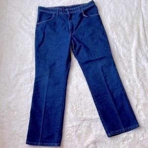 Elite mens Vintage straight leg dark wash blue jeans size 36/30